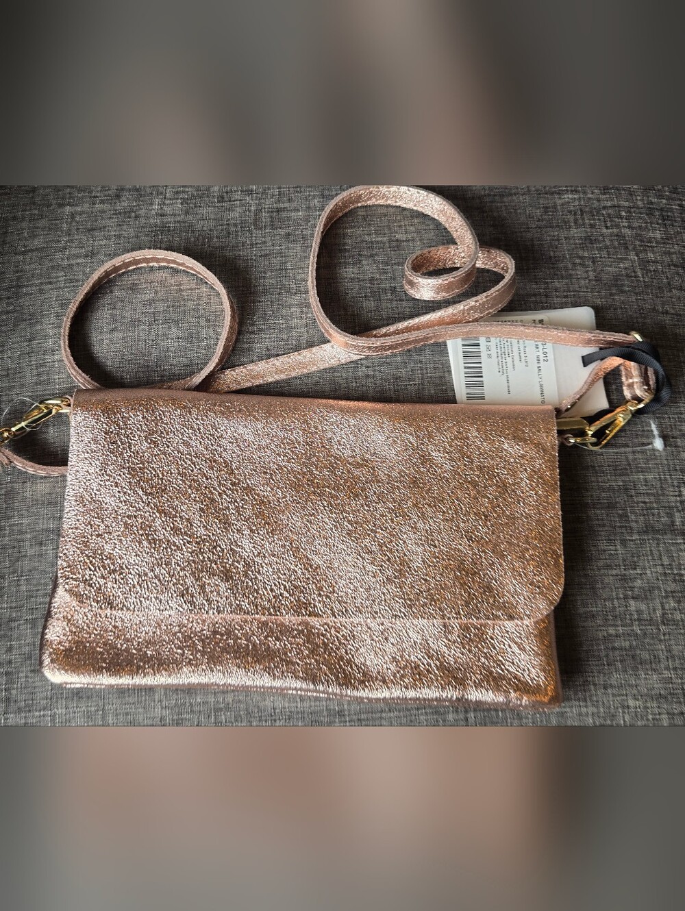 Marlon Mini Sally Laminata Rose Calf leather crossbody or clutch. New!
